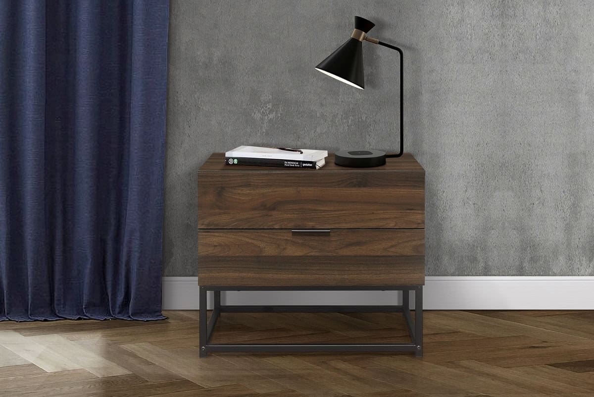 Houston 2 Drawer Bedside - Walnut | Buy Online | Beds.ie