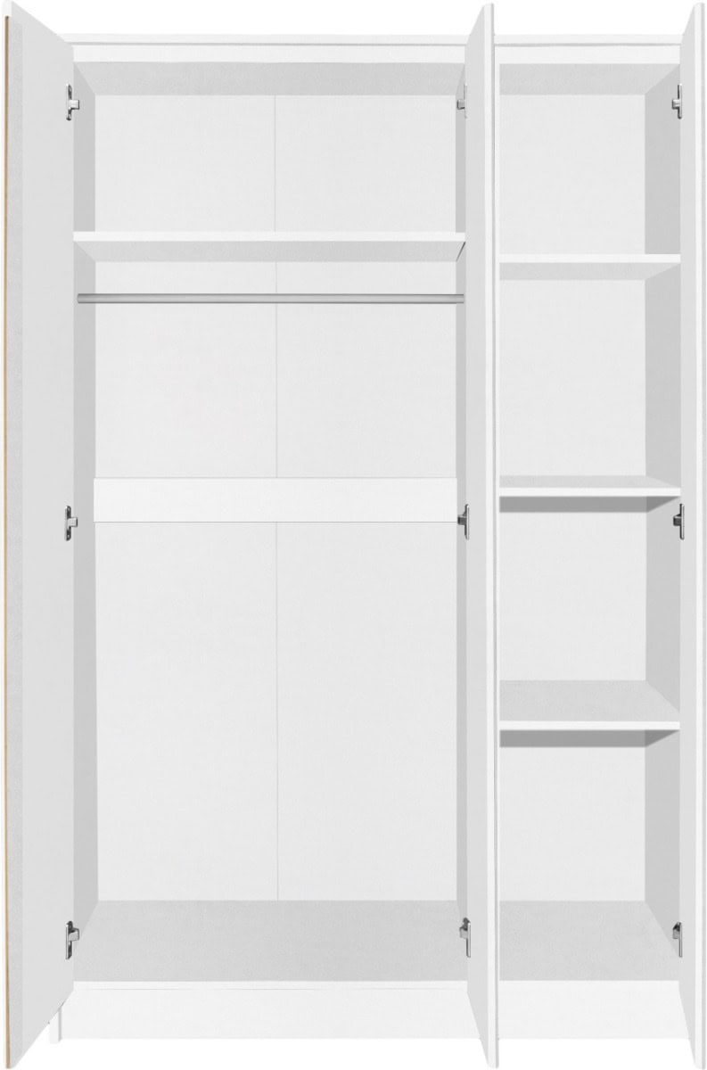 Malvern 3 Door Wardrobe - White - Image 3