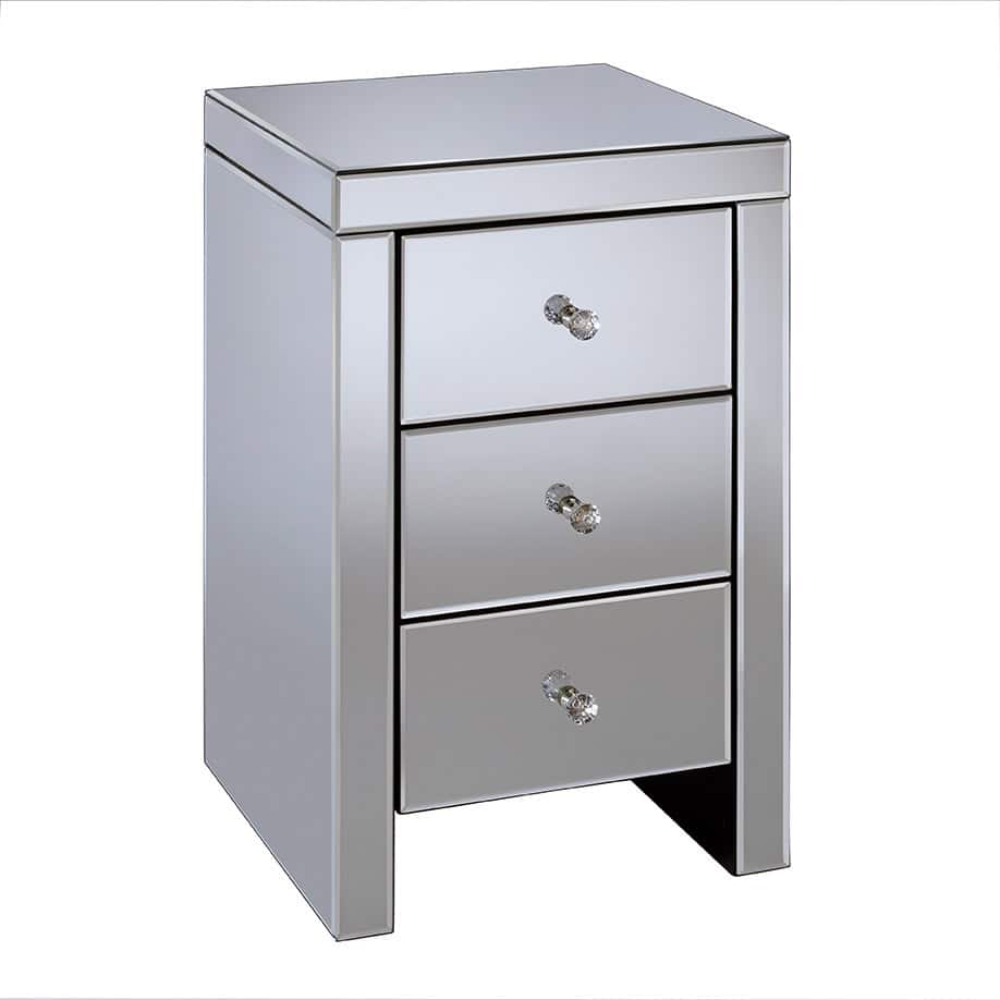 Seville Mirrored 3 Drawer Bedside - Image 2