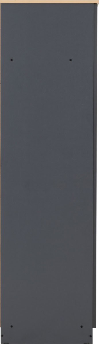 Portland 2 Door Wardrobe - Grey & Oak - Image 5