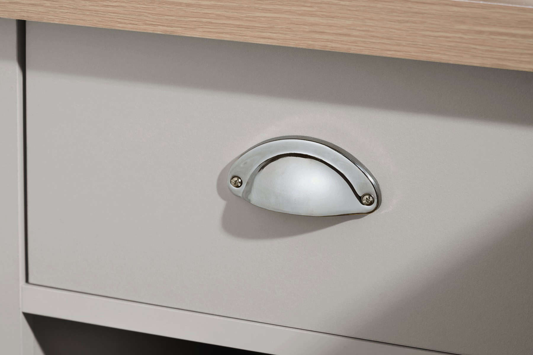 Highgate 1 Drawer Lamp Table - Grey & Oak - Image 4