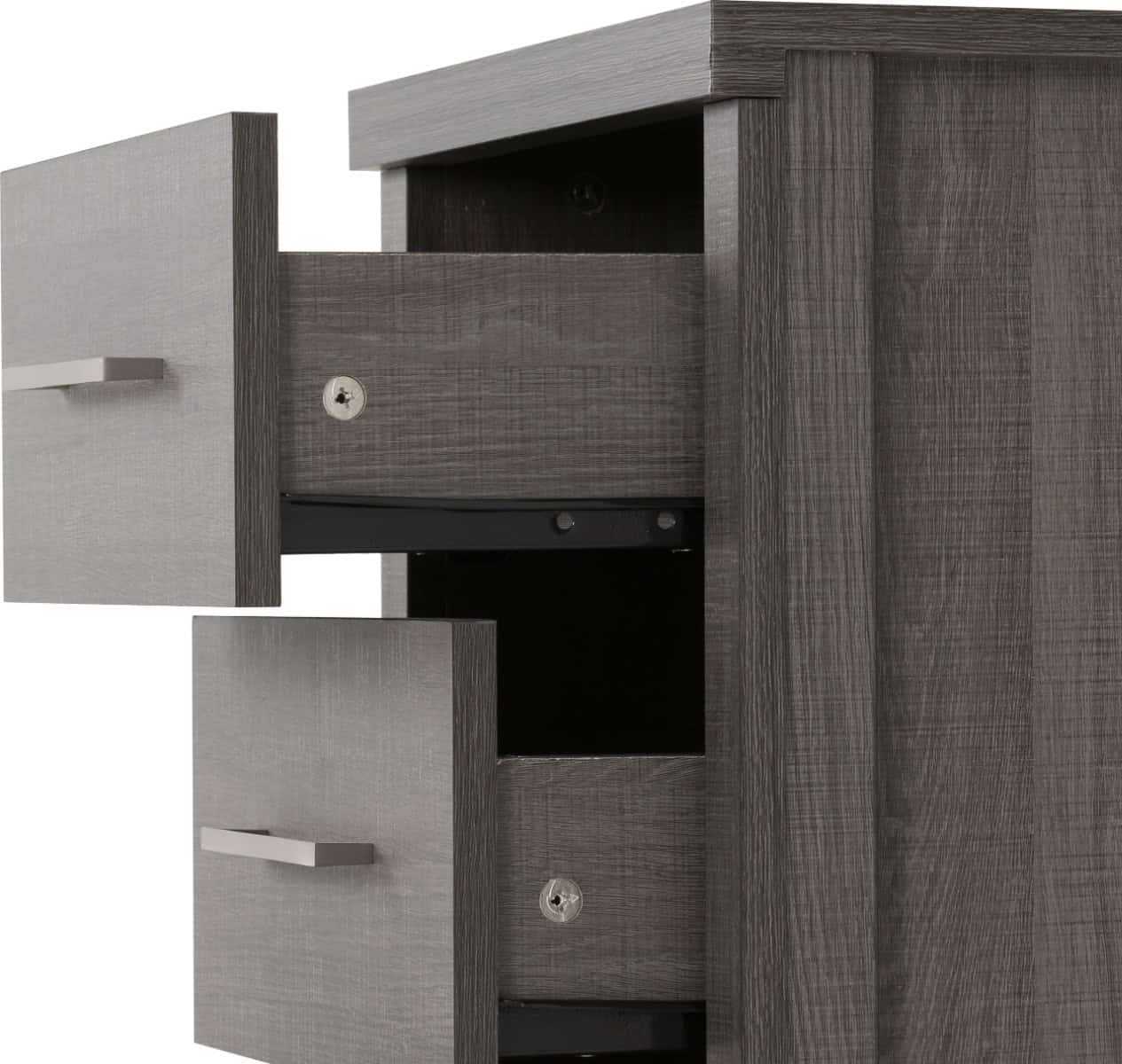 Lisbon 3 Drawer Bedside - Black Wood Grain - Image 3