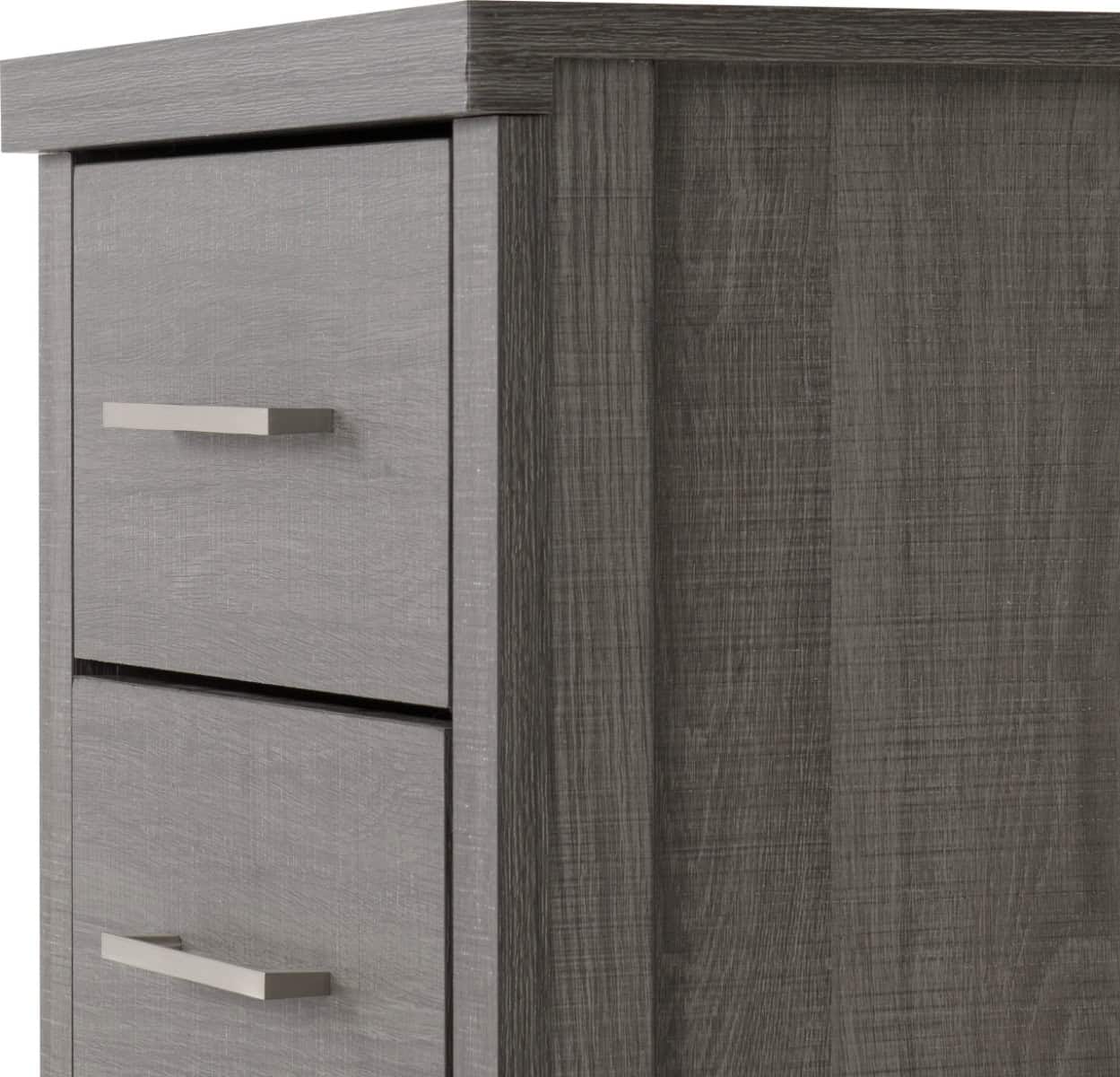 Lisbon 3 Drawer Bedside - Black Wood Grain - Image 4