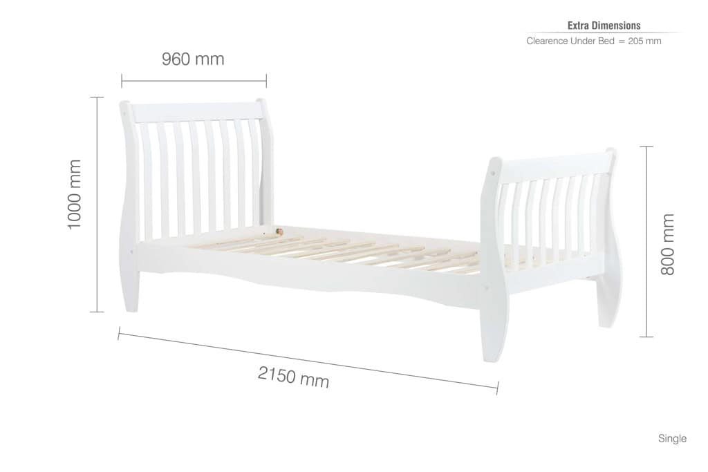 Belford 3ft Bed - White - Image 8