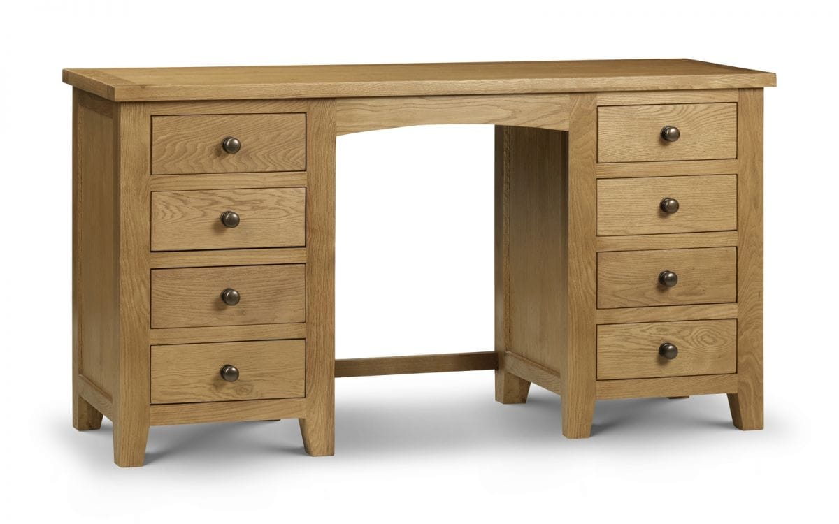Amsterdam Twin Pedestal Dressing Table - Oak | Buy Online | Beds.ie