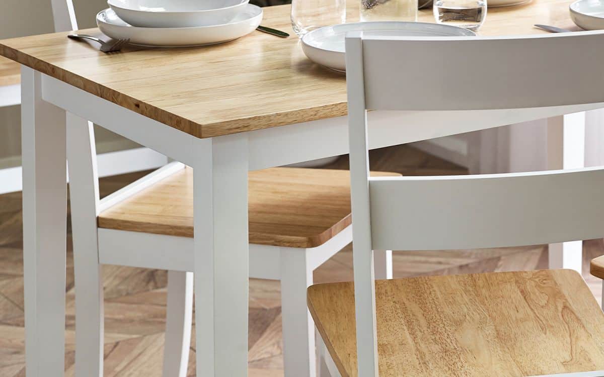Linfield Small Dining Table - White & Natural - Image 2