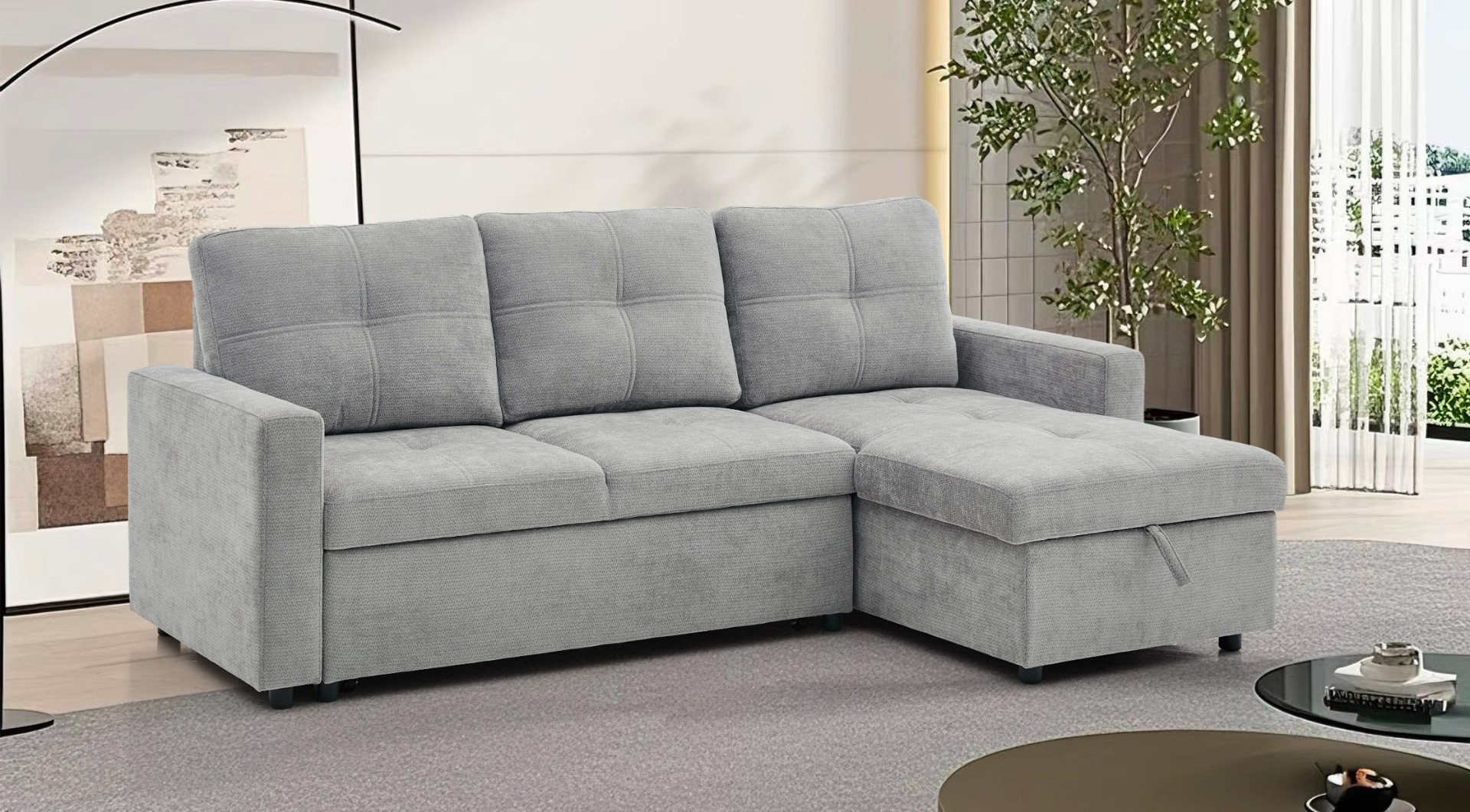 Honey B Lilly Sofa Bed - Grey - Image 3