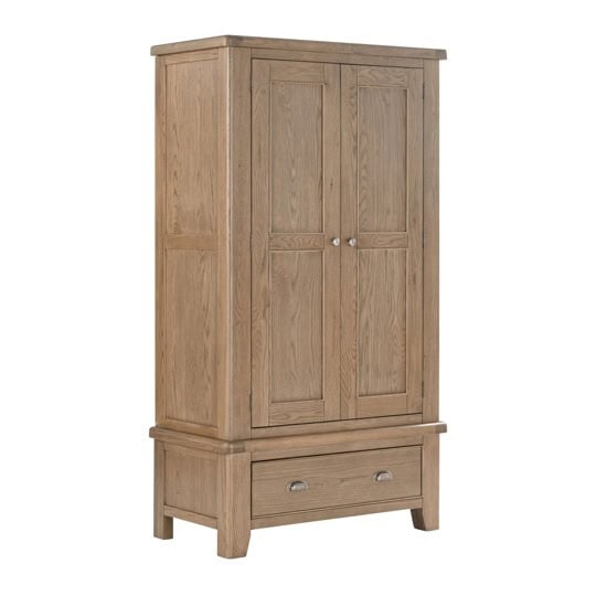 Chatsworth 2 Door 1 Drawer Wardrobe - Oak | Buy Online | Beds.ie