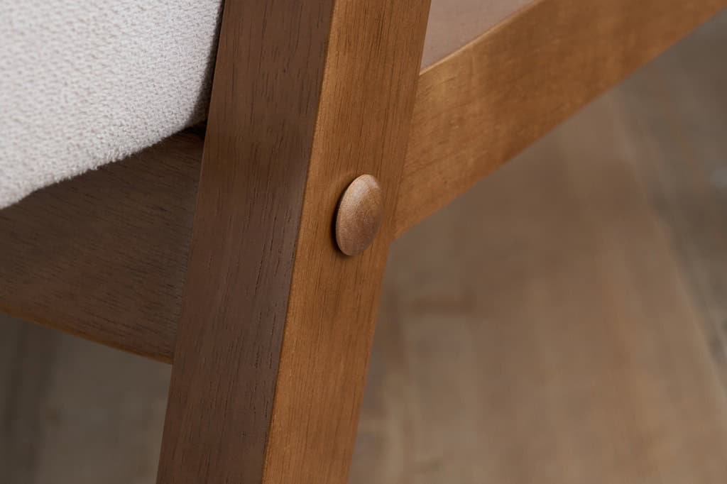 Ellwood Fabric Armchair - Cream & Oak - Image 7