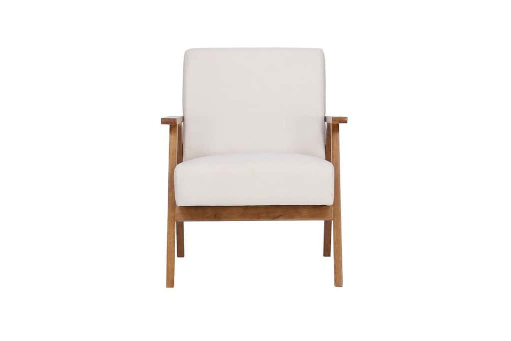 Ellwood Fabric Armchair - Cream & Oak - Image 9