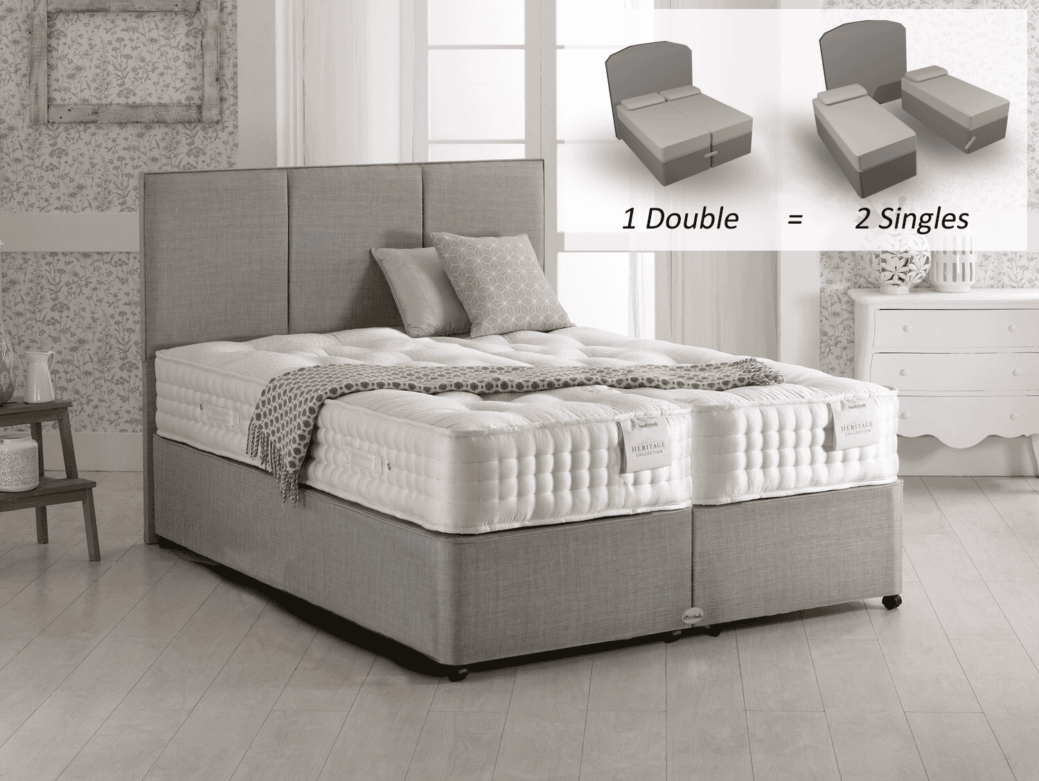 Healthbeds 6ft Luxor 2000 Zip & Link Bed | Buy Online | Beds.ie