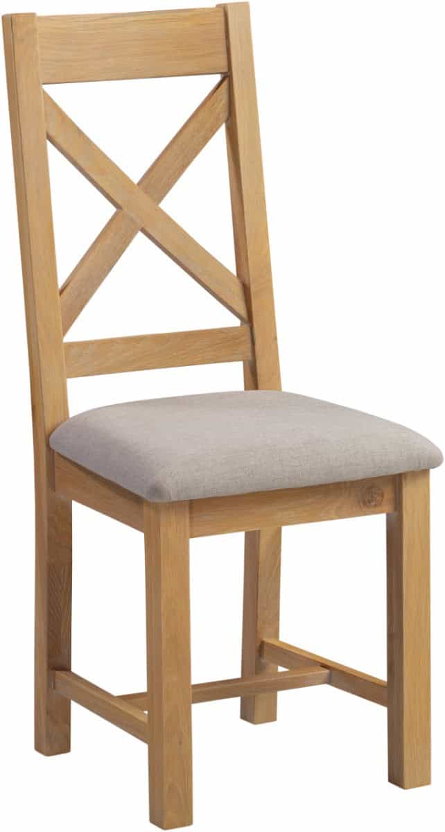 Windsor Cross Back Dining Chair (x2 Per Box) - Natural Oak - Image 2