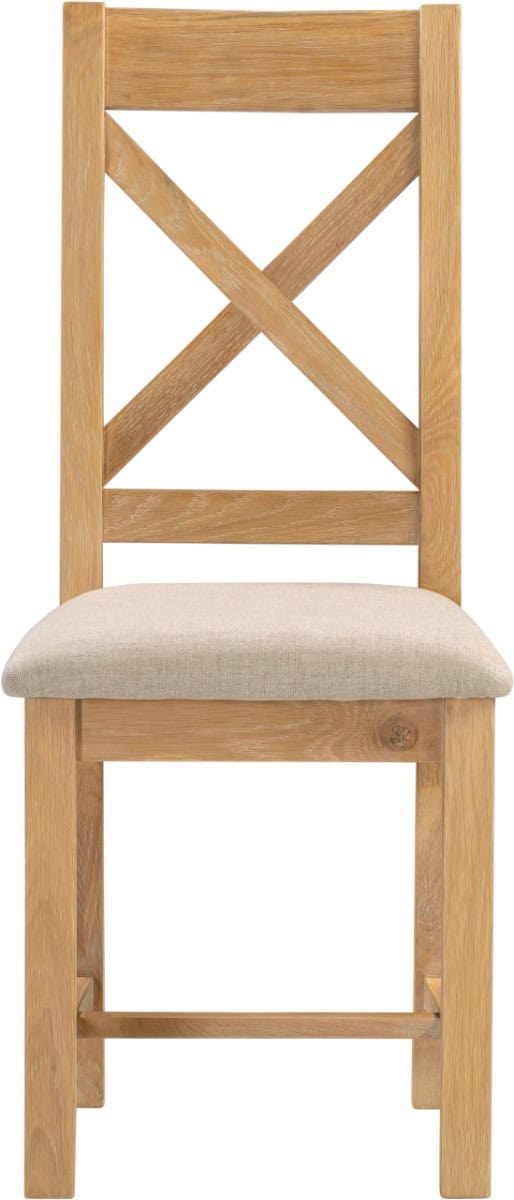 Windsor Cross Back Dining Chair (x2 Per Box) - Natural Oak - Image 3