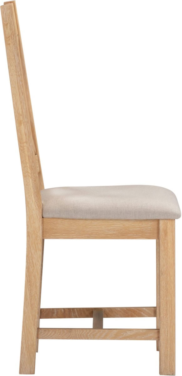 Windsor Cross Back Dining Chair (x2 Per Box) - Natural Oak - Image 4