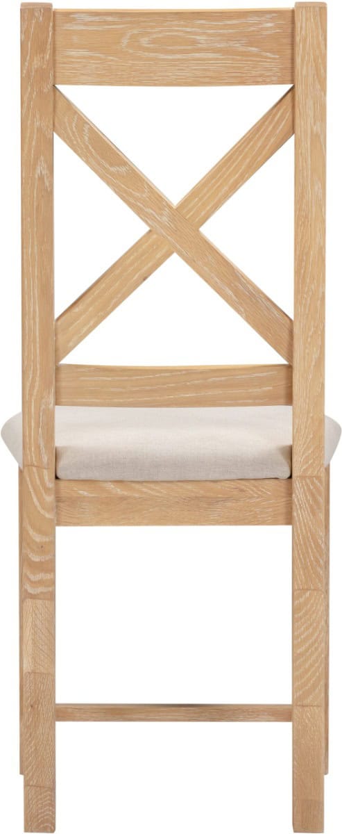 Windsor Cross Back Dining Chair (x2 Per Box) - Natural Oak - Image 5