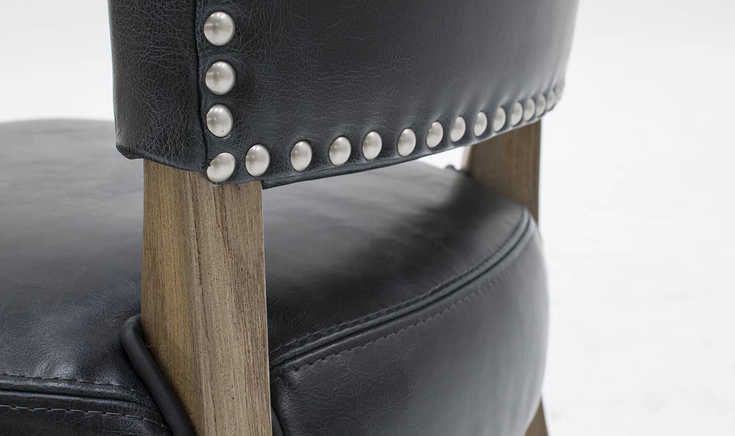 Duke Dining Chair Leather - Ink Blue - Image 2
