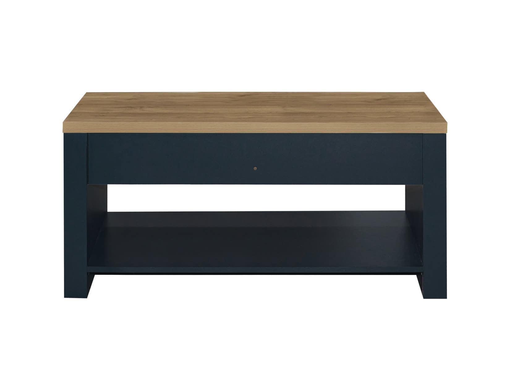 Highgate 2 Drawer Coffee Table - Navy & Oak - Image 6
