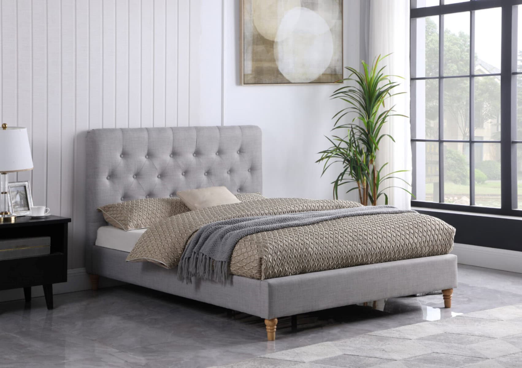Davina 4ft6 Bedframe - Ash Grey | Buy Online | Beds.ie
