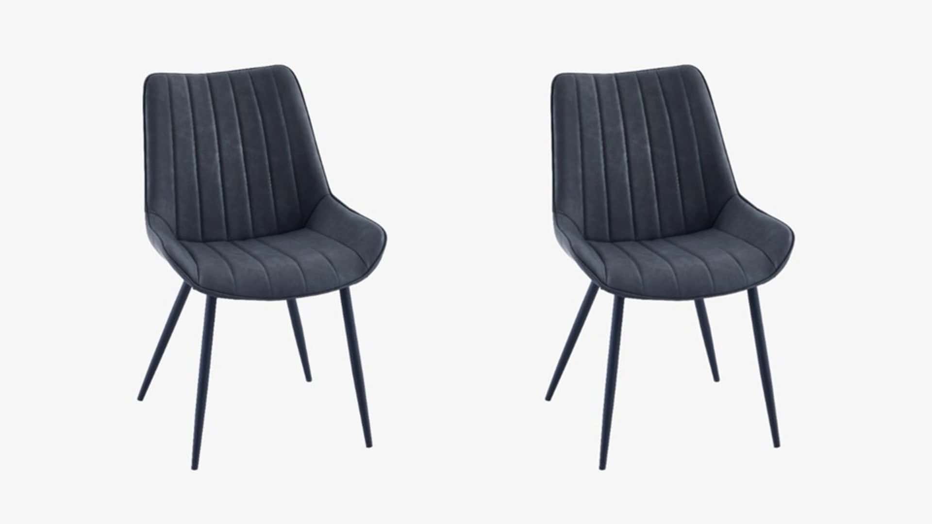 Anglia Chair - Charcoal Faux Leather (Set of 2) | Buy Online | Beds.ie
