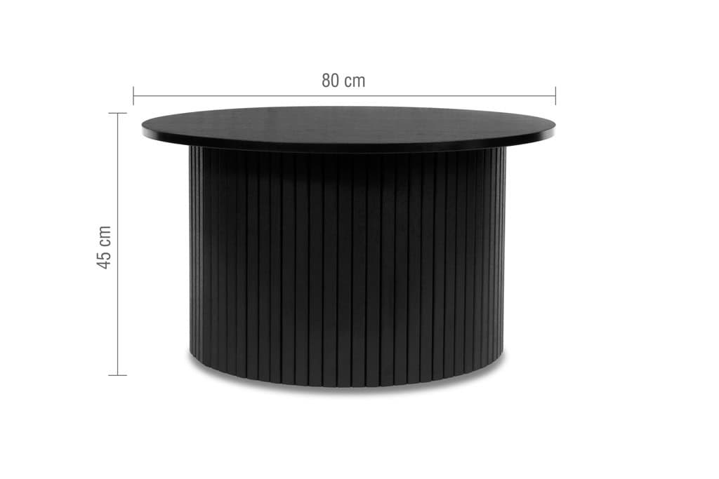 Axel Fluted Round Coffee Table - Black - Image 5