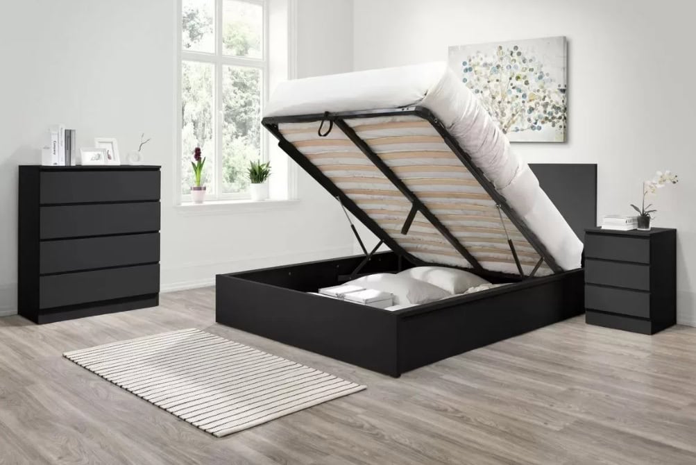 5ft Oslo Ottoman Bedframe - Black | Buy Online | Beds.ie