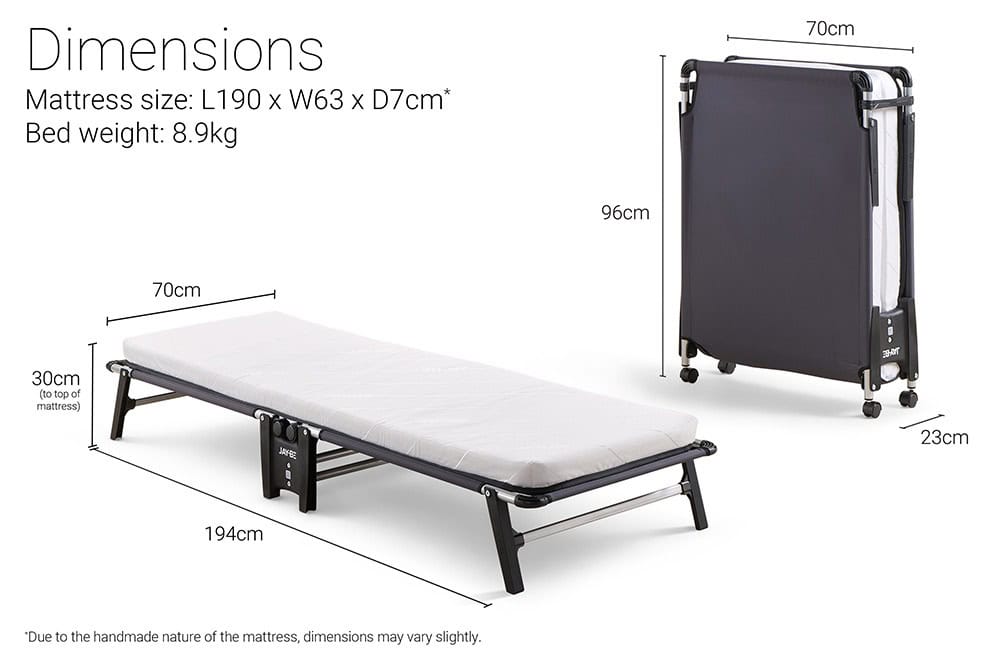 Jaybe Hideaway 2ft3 Folding Bed with e-Fibre Mattress - 123701 - Image 4