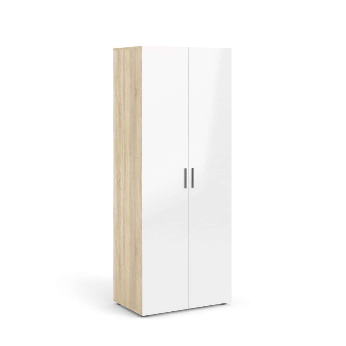 Pepe 2 Door Wardrobe - Oak with White High Gloss | Buy Online | Beds.ie