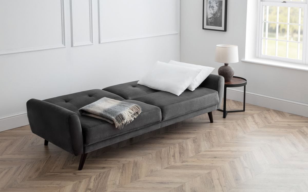 Reagan Sofa Bed - Dark Grey Velvet - Image 4