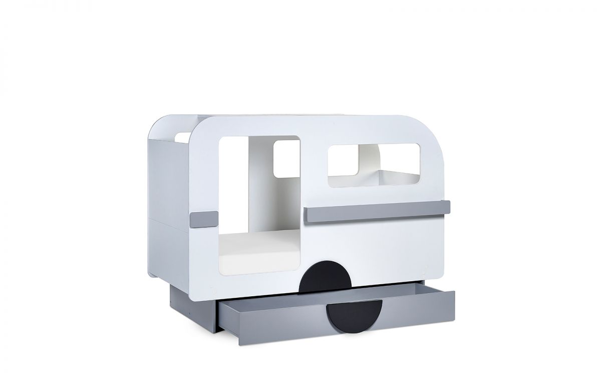 Tourpet Caravan Bed - Vapor Grey & White - Image 4