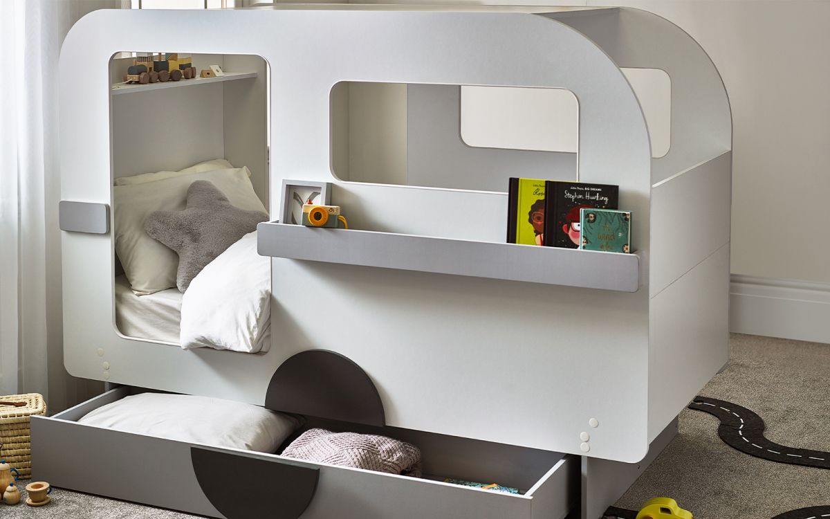 Tourpet Caravan Bed - Vapor Grey & White - Image 7