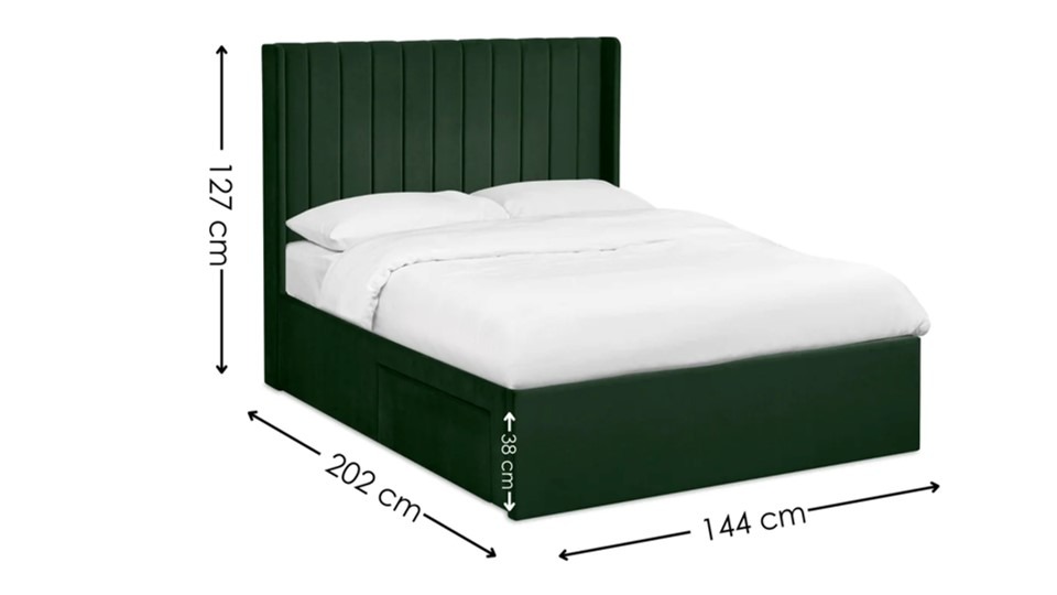 Leigha 4ft6 Bedframe - Green Velvet - Image 10