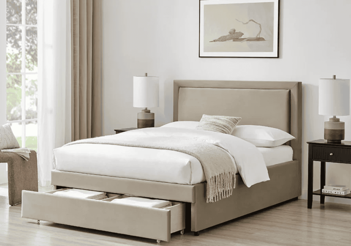 Limelight Ursa 5ft Storage Bedframe - Taupe Velvet | Buy Online | Beds.ie