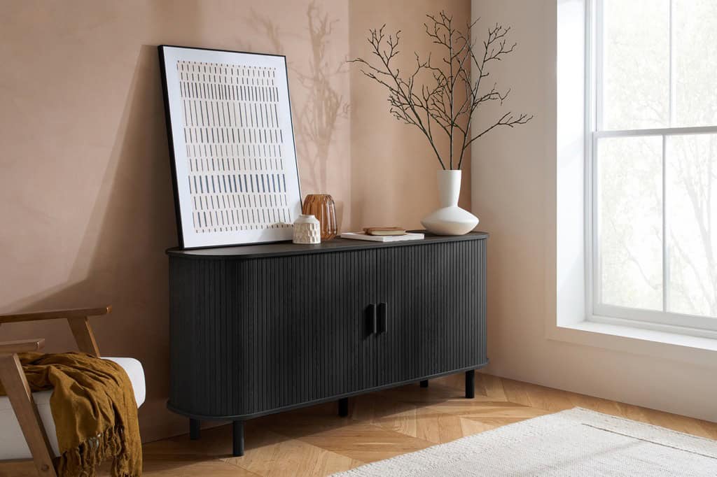 Axel 2 Door Fluted Sideboard - Black - Image 12