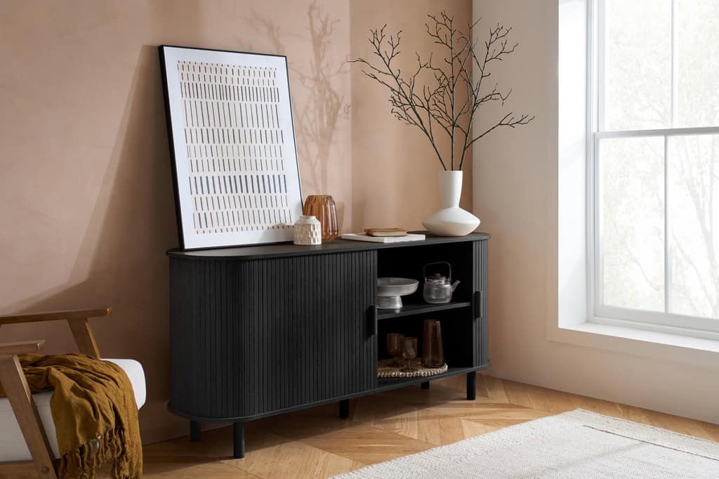 Axel 2 Door Fluted Sideboard - Black - Image 13