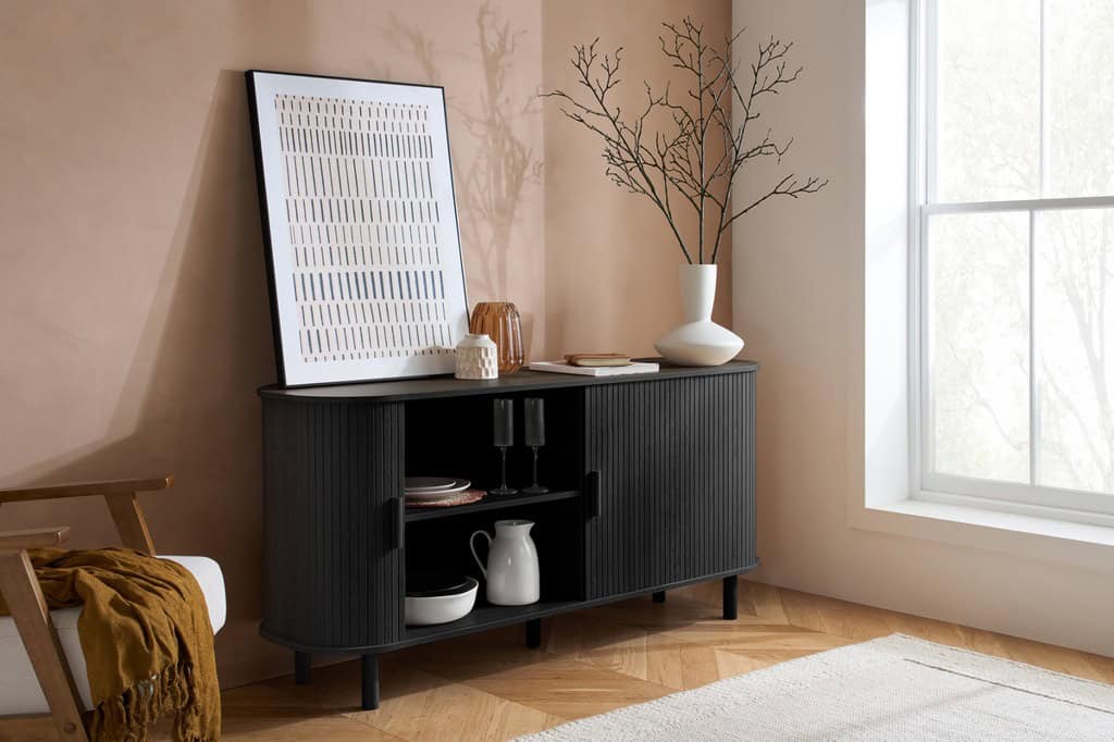 Axel 2 Door Fluted Sideboard - Black - Image 14