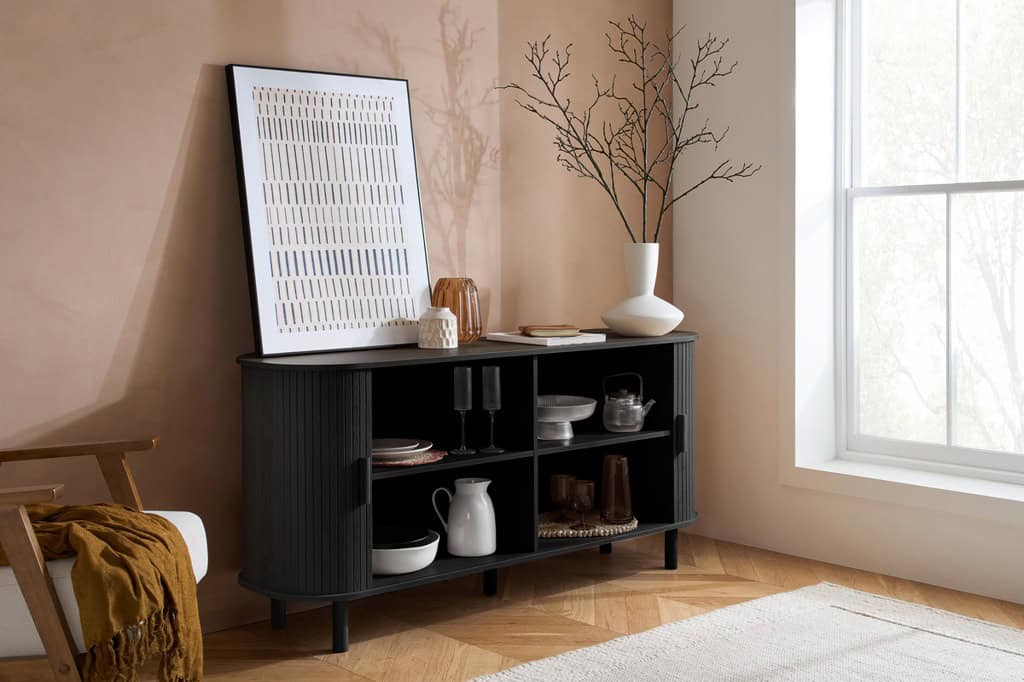 Axel 2 Door Fluted Sideboard - Black - Image 15