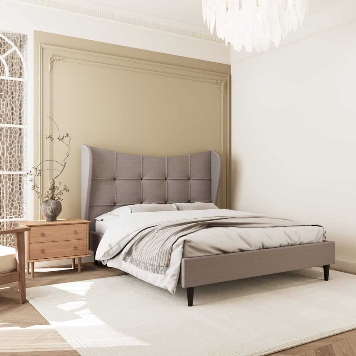 Verona 4ft6 Bedframe - Brown Fabric | Buy Online | Beds.ie