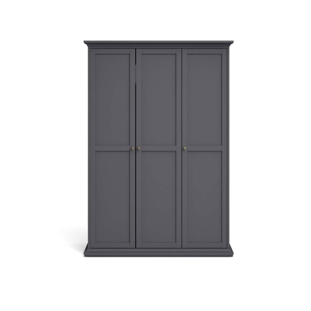 Paris 3 Door Wardrobe - Grey | Buy Online | Beds.ie