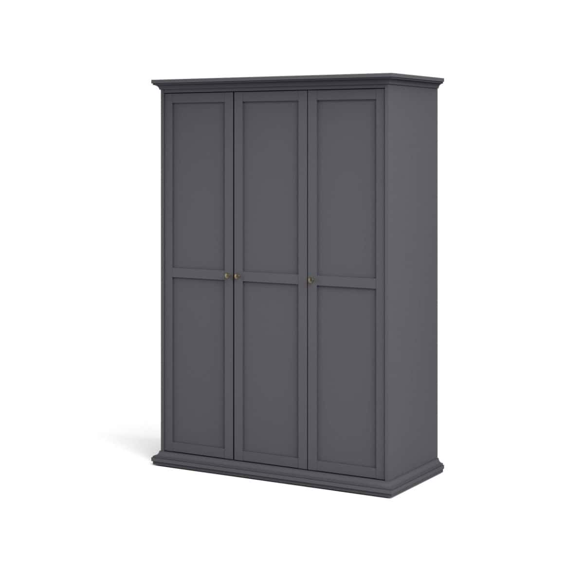 Paris 3 Door Wardrobe - Grey - Image 2