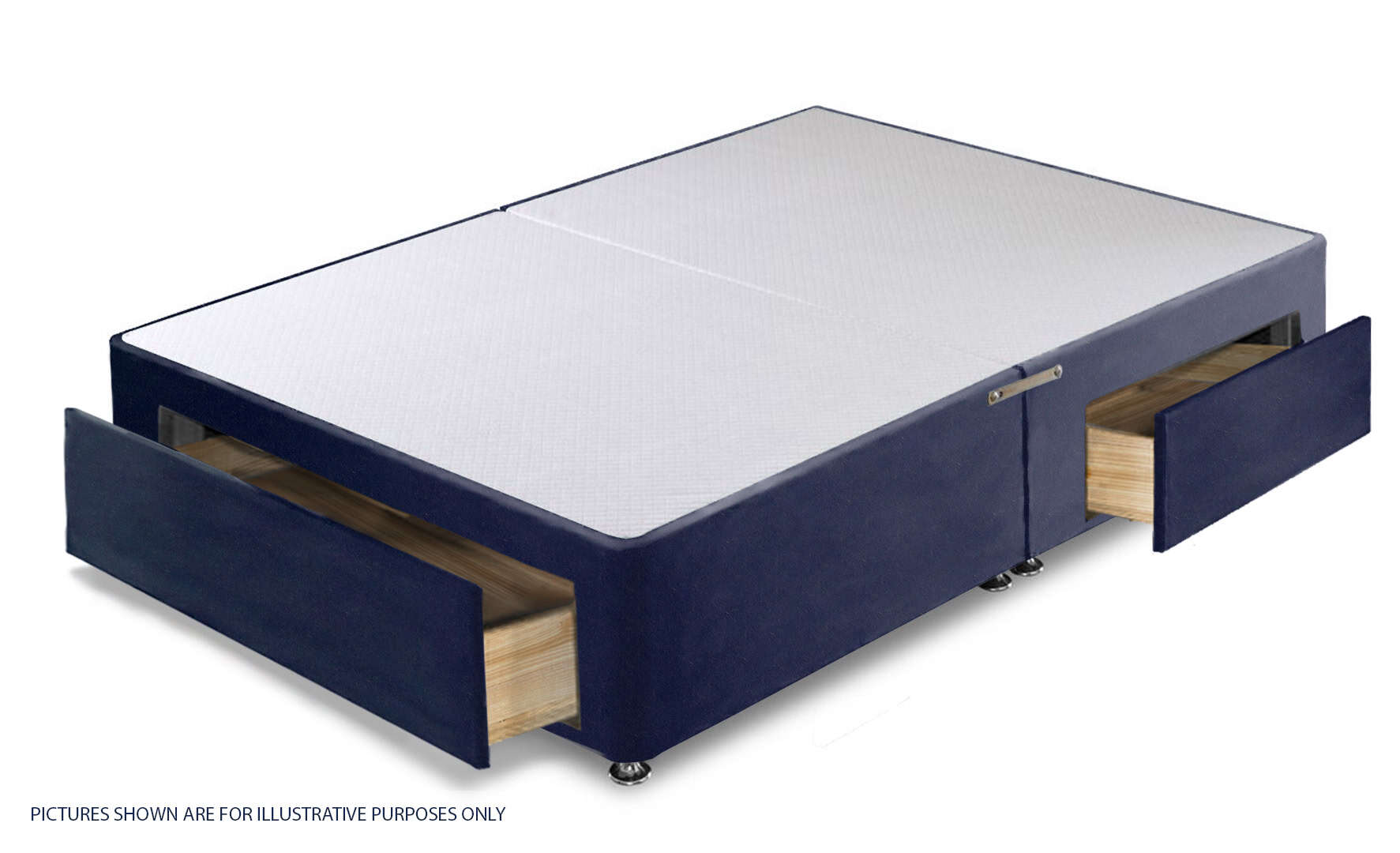 Apollo 4ft6 Velvet Navy Blue Jumbo Drawer Divan Base - Image 2