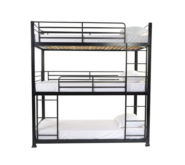 No Bolts 3ft Three Tier Contract Bunk Bed in Black - Image 3