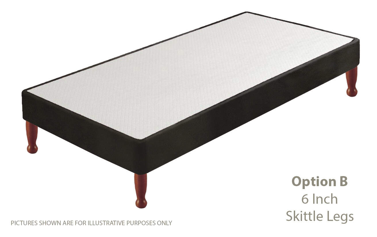 Apollo 3ft Velvet Dark Grey Shallow Divan Base on Legs - Image 2