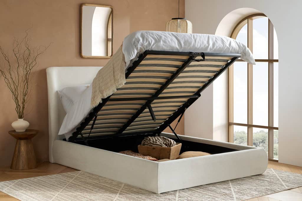 5ft Lanis Ottoman Bedframe - Cream | Buy Online | Beds.ie