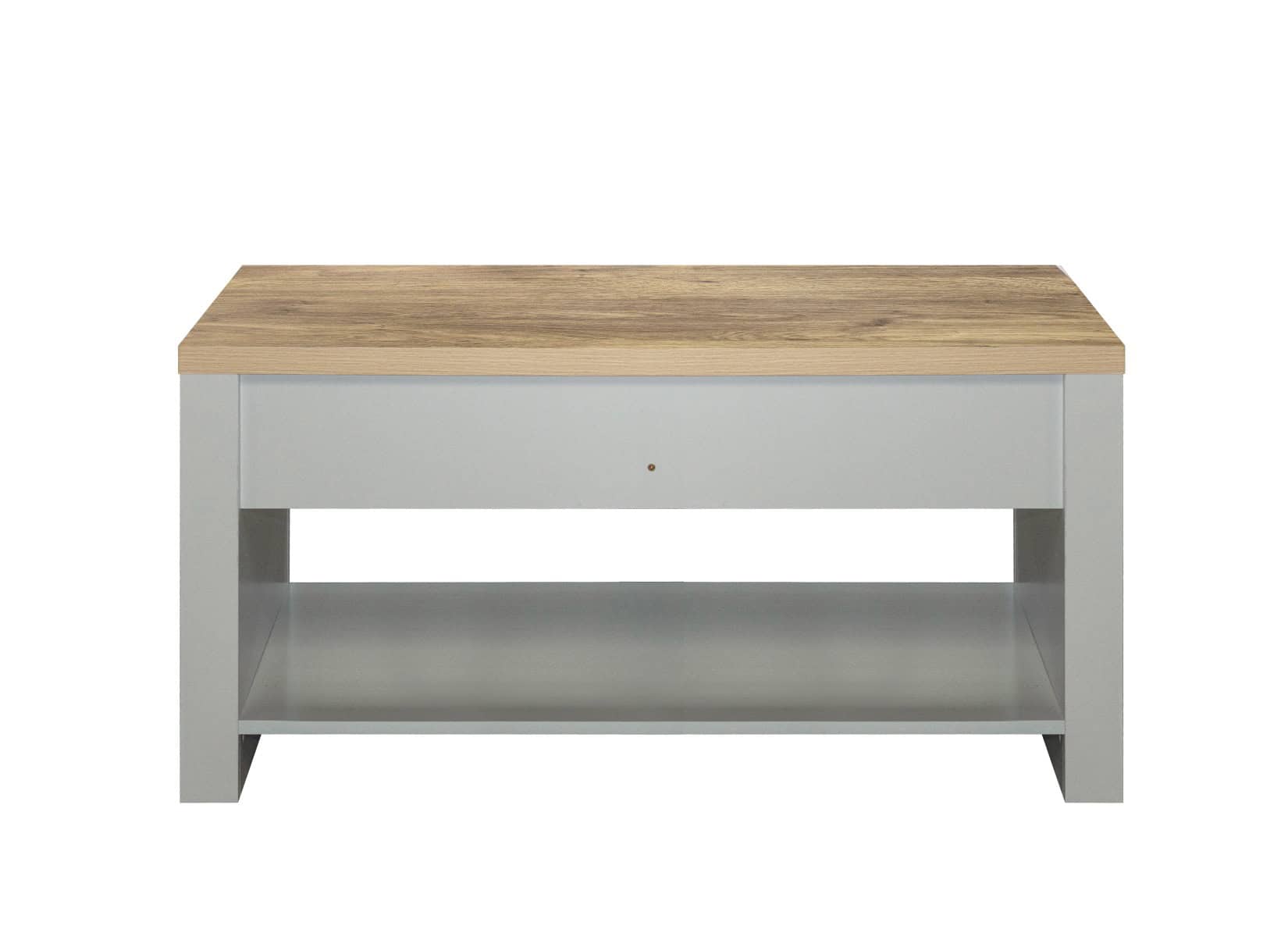 Highgate 2 Drawer Coffee Table - Grey & Oak - Image 7