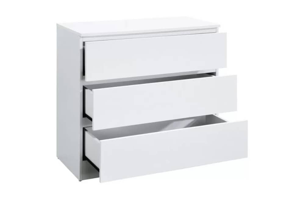 Oslo 3 Drawer Chest - White - Image 4