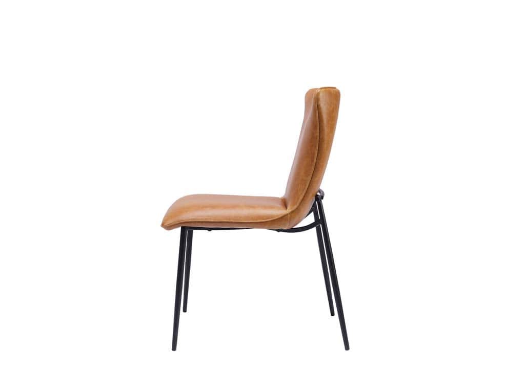 Ella Dining Chair (Pair) - Tan PU - Image 3