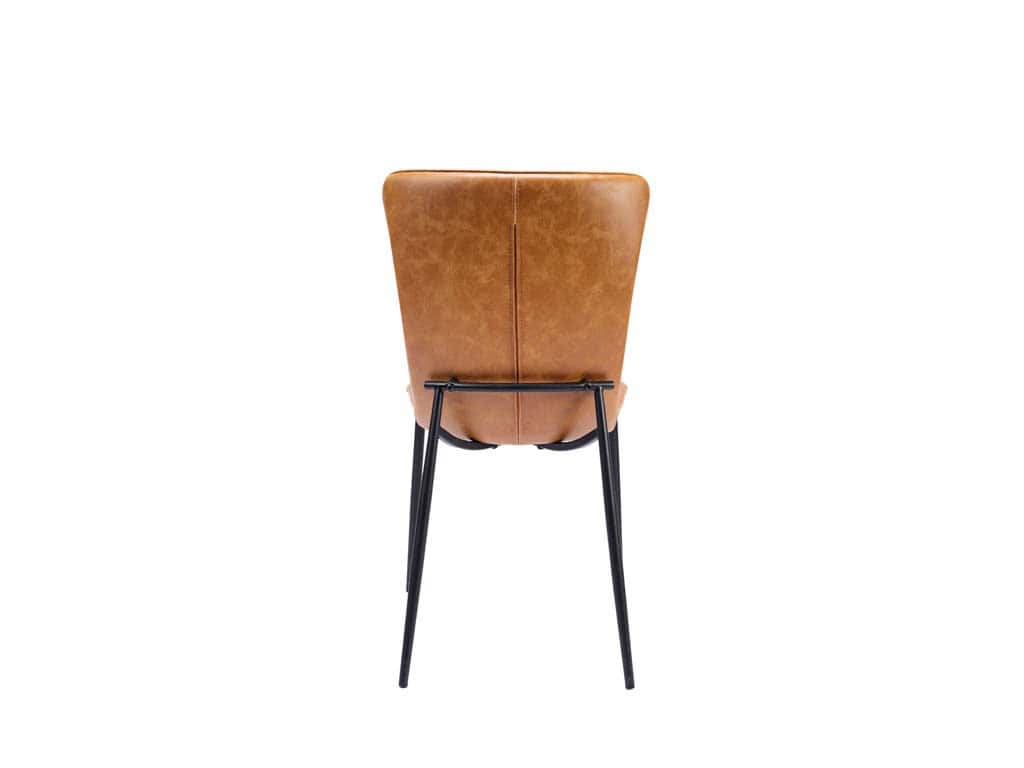 Ella Dining Chair (Pair) - Tan PU - Image 4