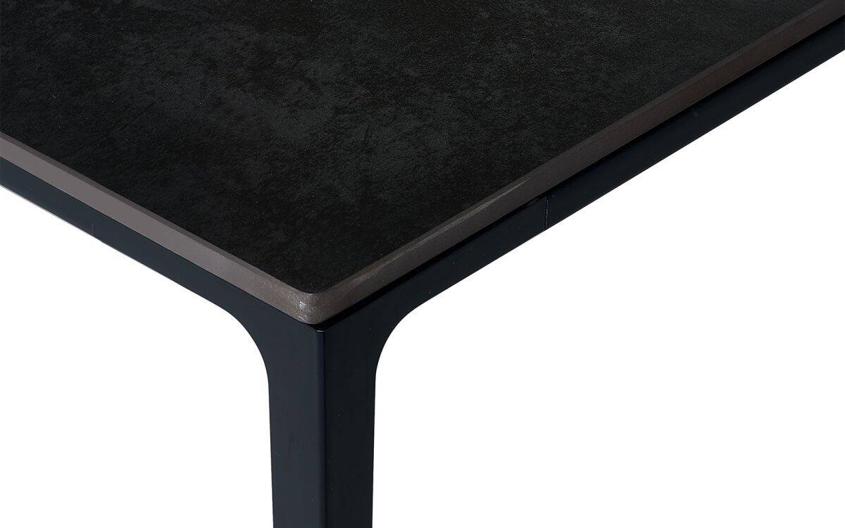 Boca Rectangular Stone Top Dining Table - Slate Grey - Image 3