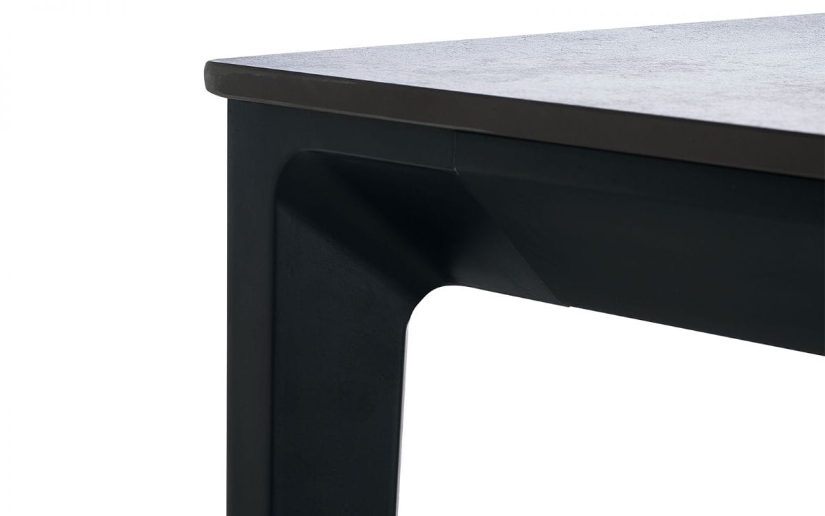 Boca Rectangular Stone Top Dining Table - Slate Grey - Image 4