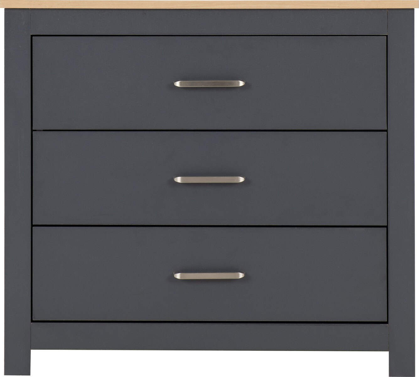 Portland 3 Drawer Chest - Grey & Oak - Image 4